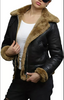 Women's Black Aviator Shearling B3 Leather Jacket