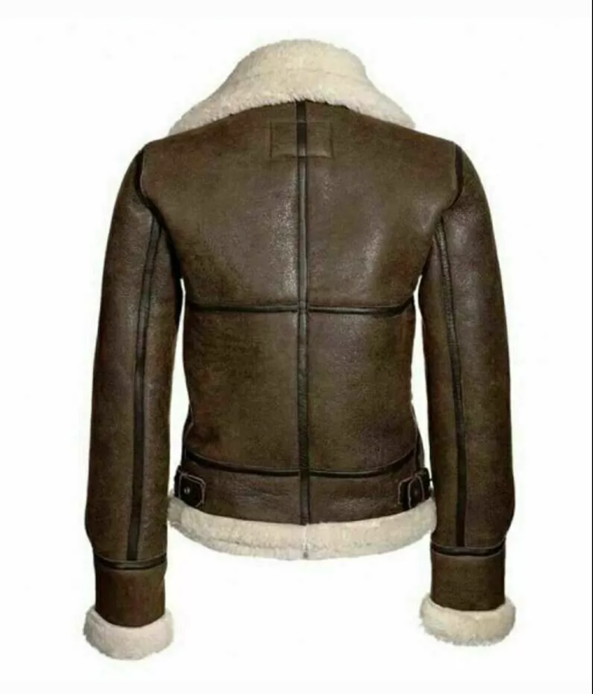 Women's Aviator Bomber Fur Sheepskin Leather Jacket