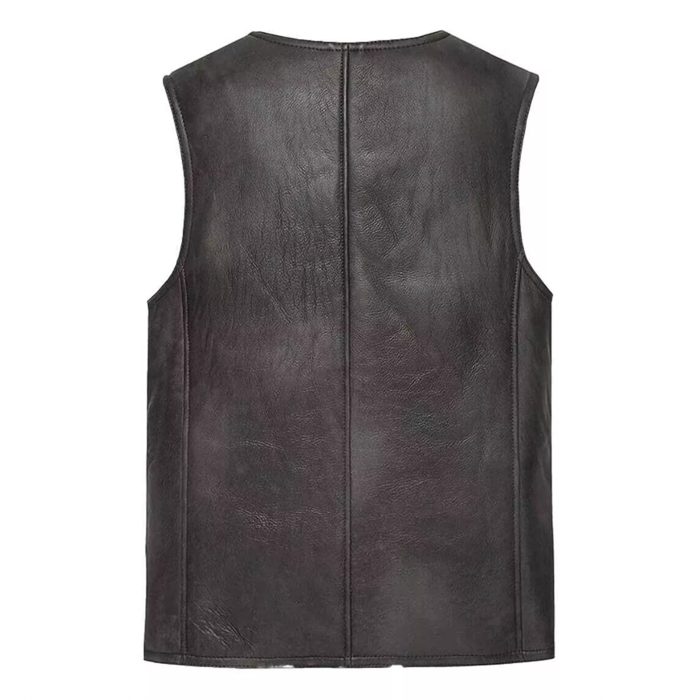 Genuine Leather And Fur Aviator Waistcoat Men's