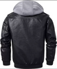 Slim fit Hooded leather jacket