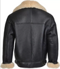 Men's Black Aviator Sheepskin Leather Jacket