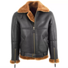 Brown Fur Shearling Leather Winter Jacket