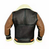 Fur Shearling 2 Tone Leather Jacket Aviator