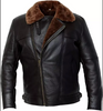 Men's Aviator Real Sheepskin Leather And shearling jacket