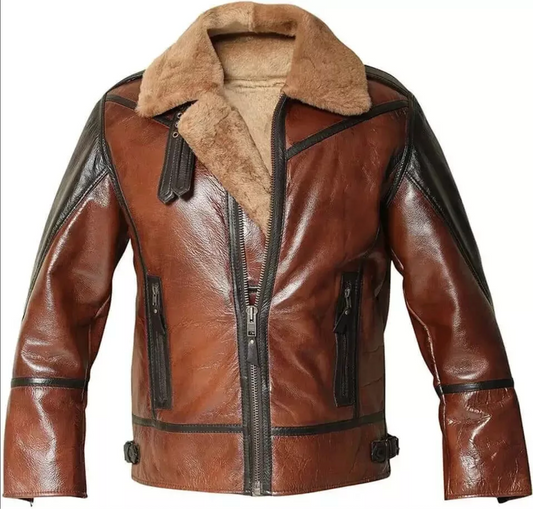 Men's Genuine Leather Aviator Jacket