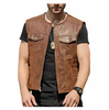 Men’s Biker Sleeveless Vest Real Leather