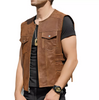 Men’s Biker Sleeveless Vest Real Leather