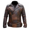 Real Leather Distressed Brown Jacket Men's