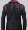 Men's belted biker leather jacket