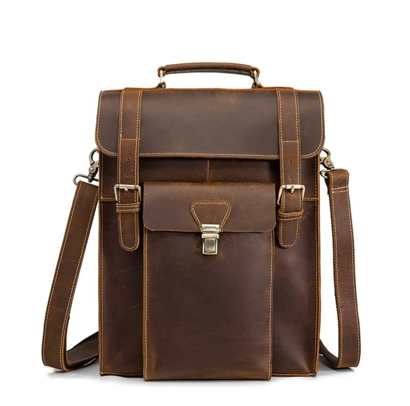 Real Leather Office Laptop Travel Backpack