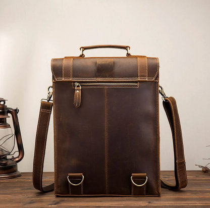 Real Leather Office Laptop Travel Backpack