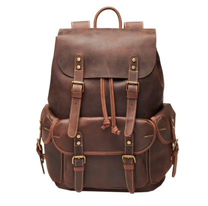 Leather Overnight Backpack Rucksack