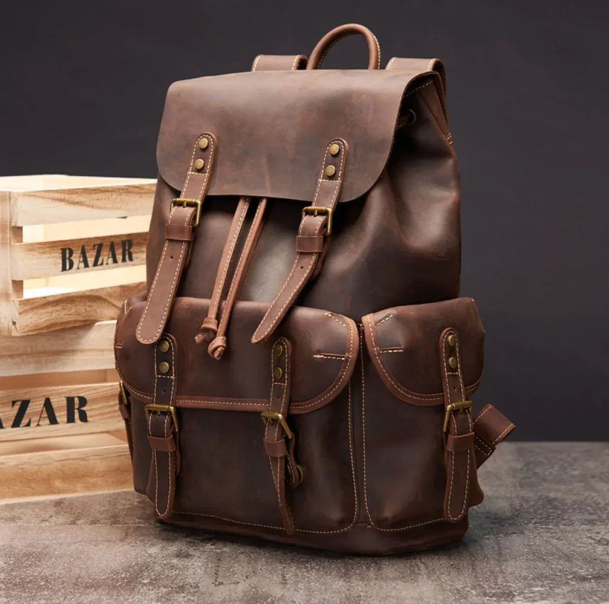 Leather Overnight Backpack Rucksack – Boho Living Room