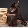 Leather Overnight Backpack Rucksack