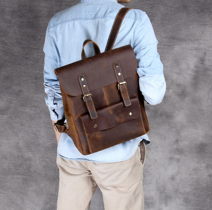 Genuine Leather Retro Backpack Bag