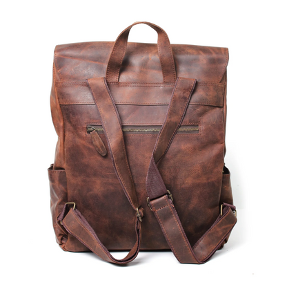 Vintage Brown Leather Backpack