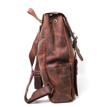 Vintage Brown Leather Backpack