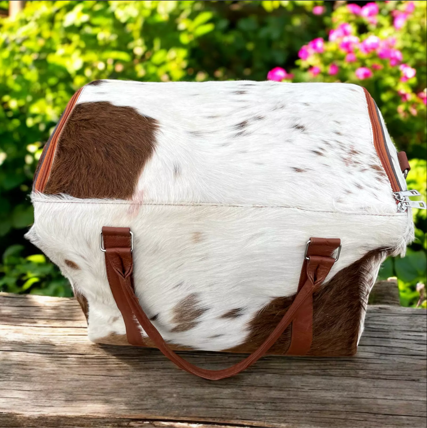 Natural Hair On Cowhide Picnic Bag