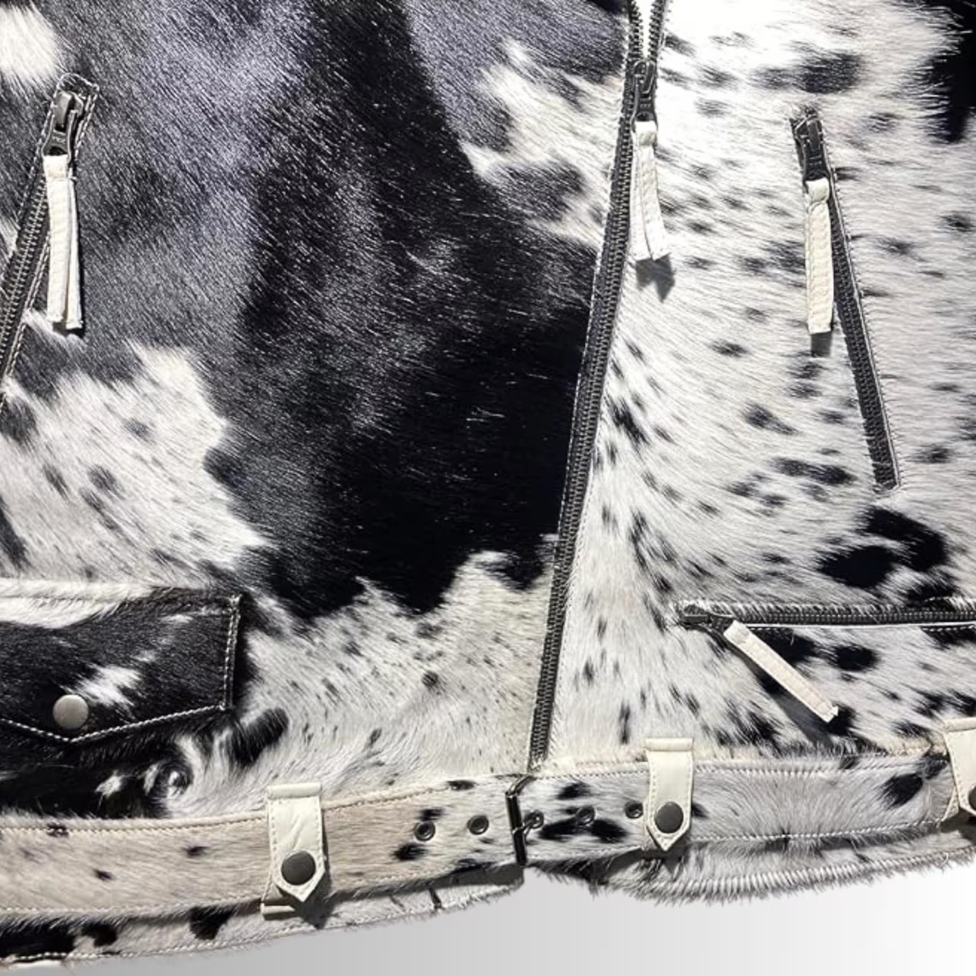 Cow Skin Jacket Black White