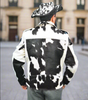 Real Hair On Cowhide Jacket Black White