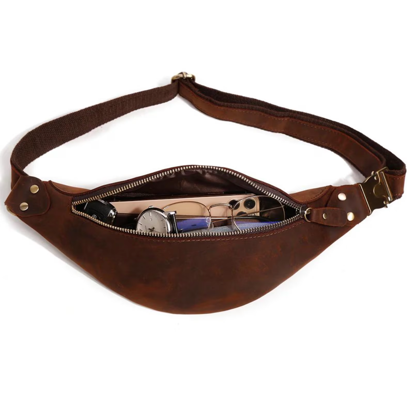 Vintage Leather Crossbody Fanny Pack