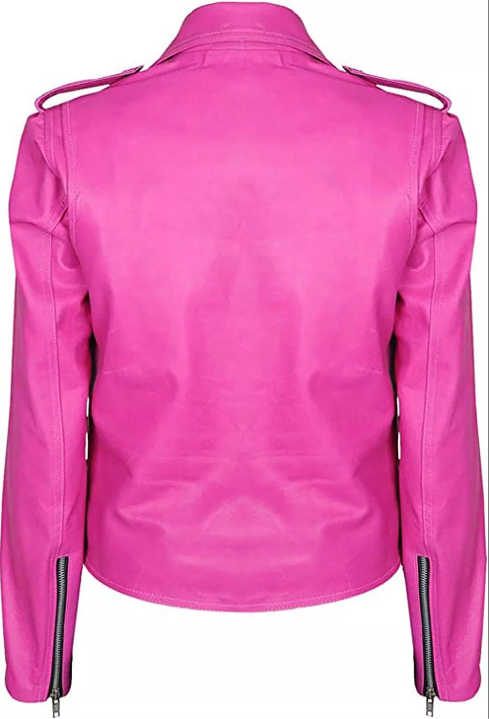 Women's Pink Genuine Leather Biker Motorcycle Jacket