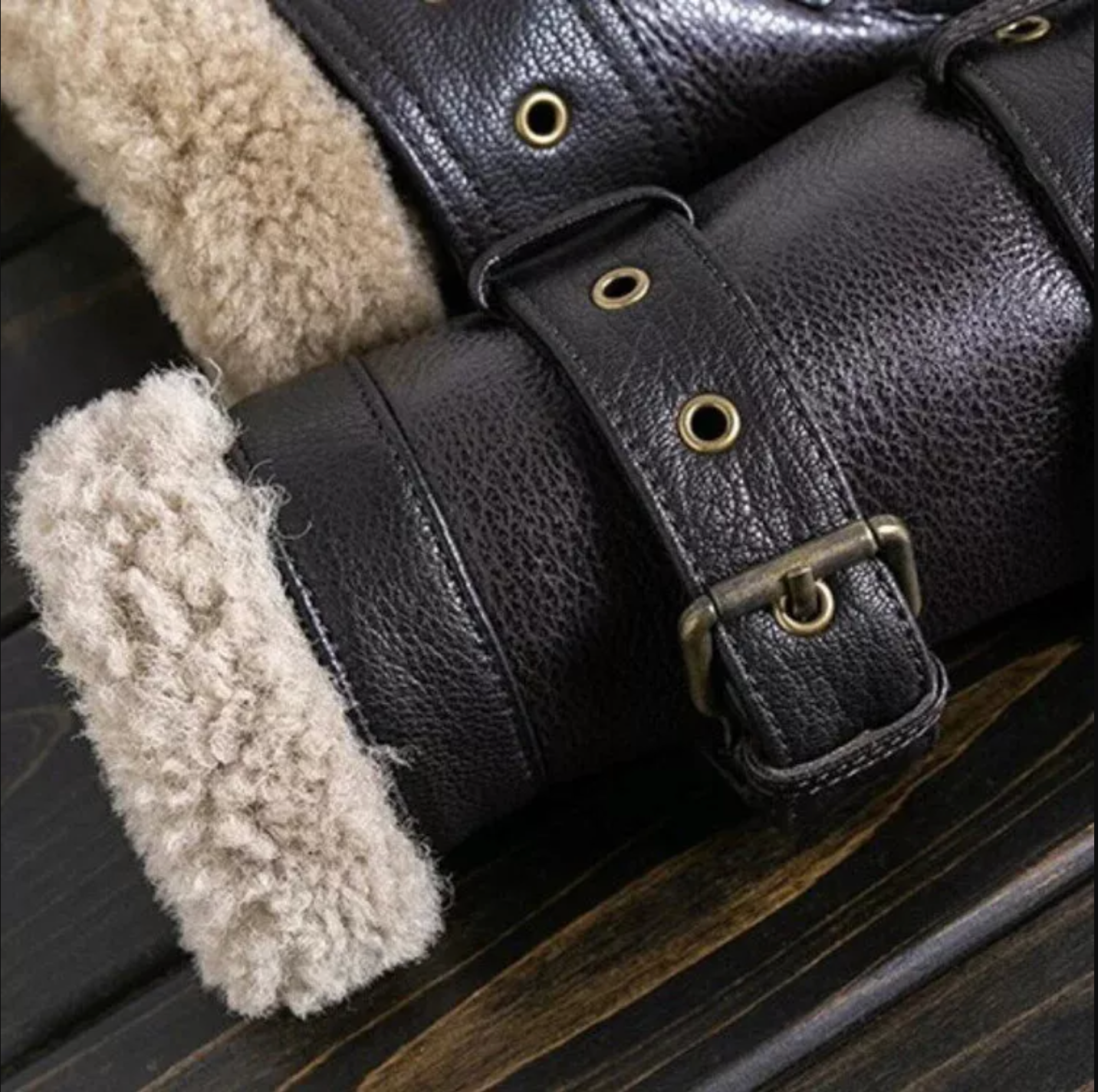 Women's Shearling Fur Real Leather Jacket Coat