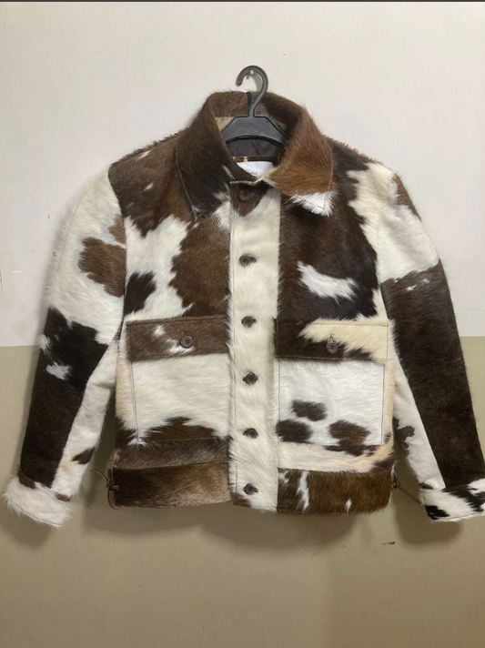 Hair On Cowhide Fur Skin Jacket Coat