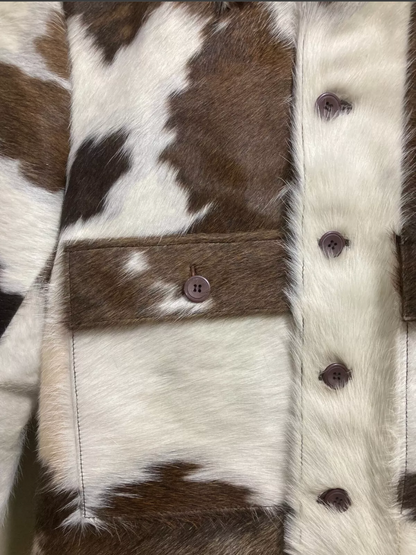 Hair On Cowhide Fur Skin Jacket Coat