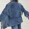 Suede Leather Jacket Women's With Fringes