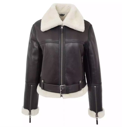 Women's Aviator Flying Real Leather Jacket