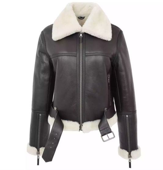 Women's Aviator Flying Real Leather Jacket