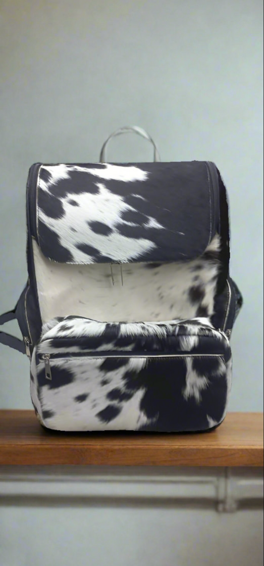 Hair On Cowhide Diaper Backpack Bag