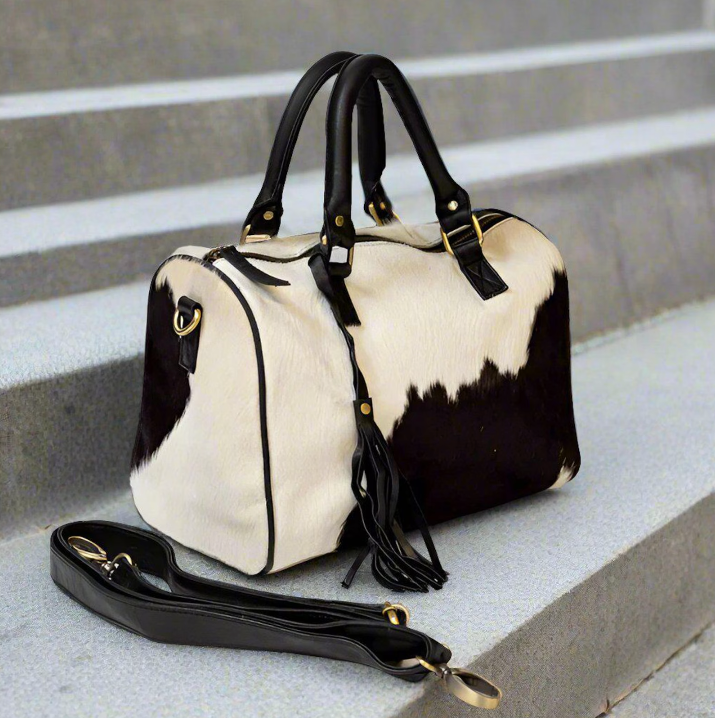 Hair On Cowhide Carryall Bag