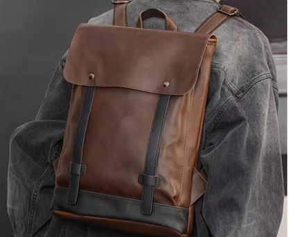 Dark Brown Leather Backpack