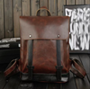 Dark Brown Leather Backpack