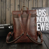 Dark Brown Leather Backpack