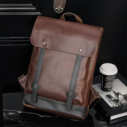 Dark Brown Leather Backpack