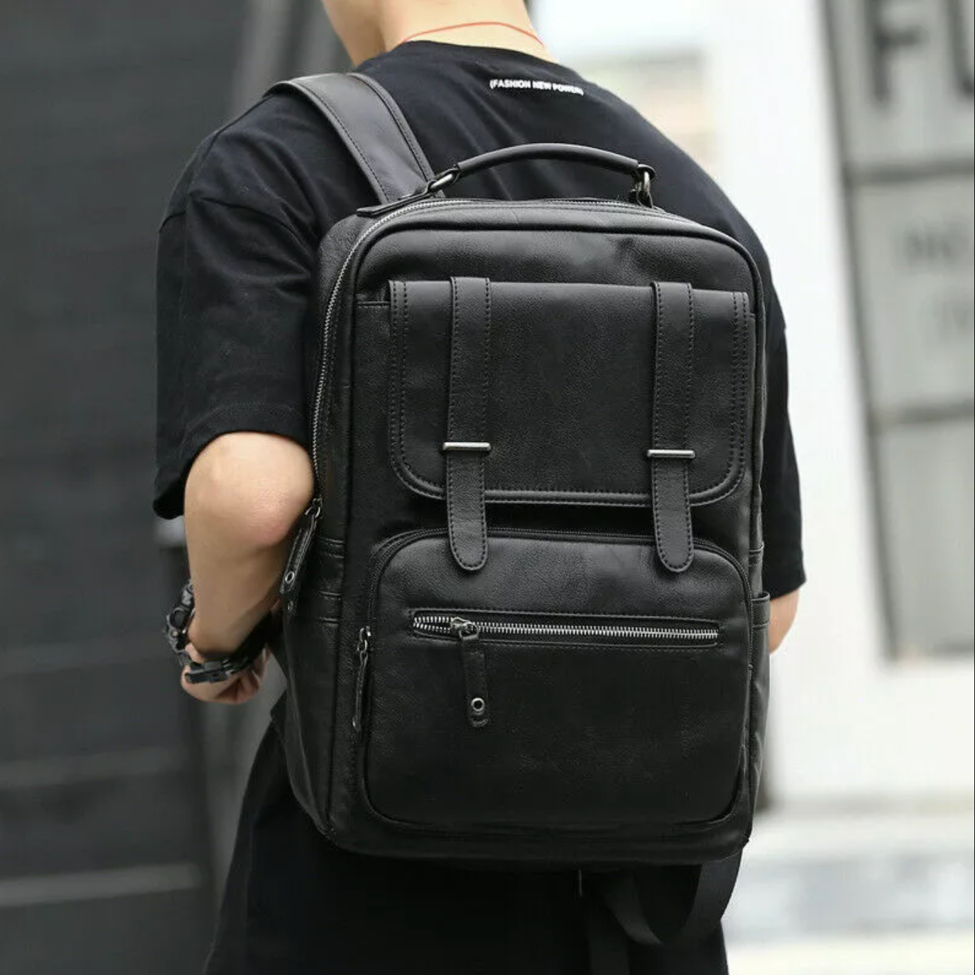 Genuine Leather Daily Backpack