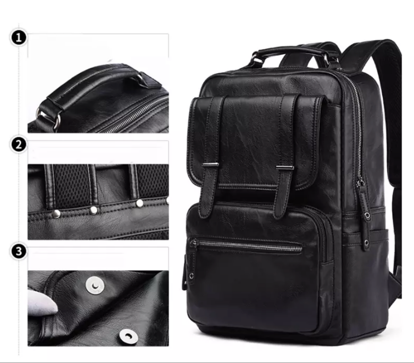 Genuine Leather Daily Backpack