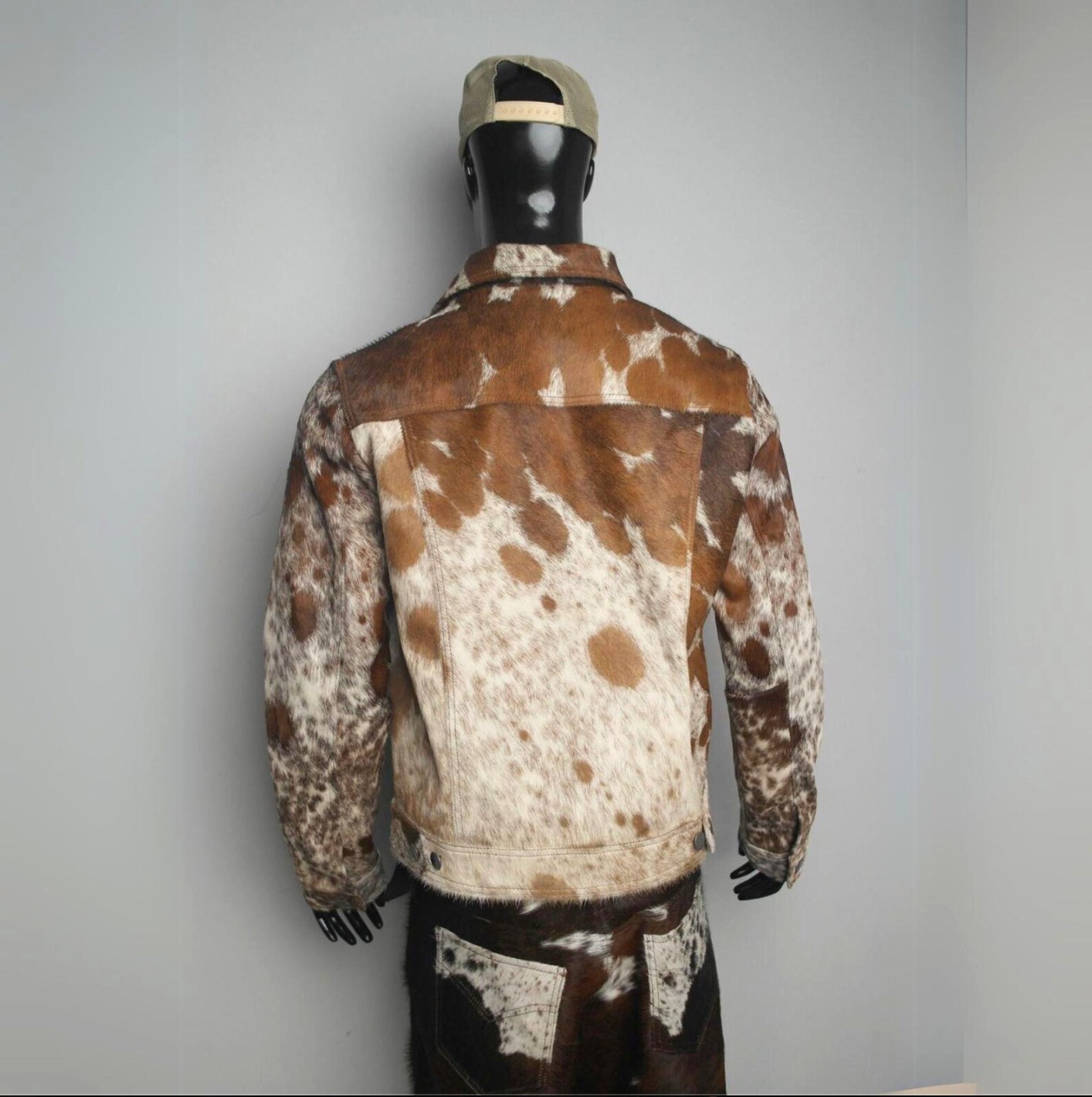 Brown White Cowhide Jacket Hair On Cow Skin