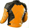 Orange Black Racing Leather Motorcycle Jacket