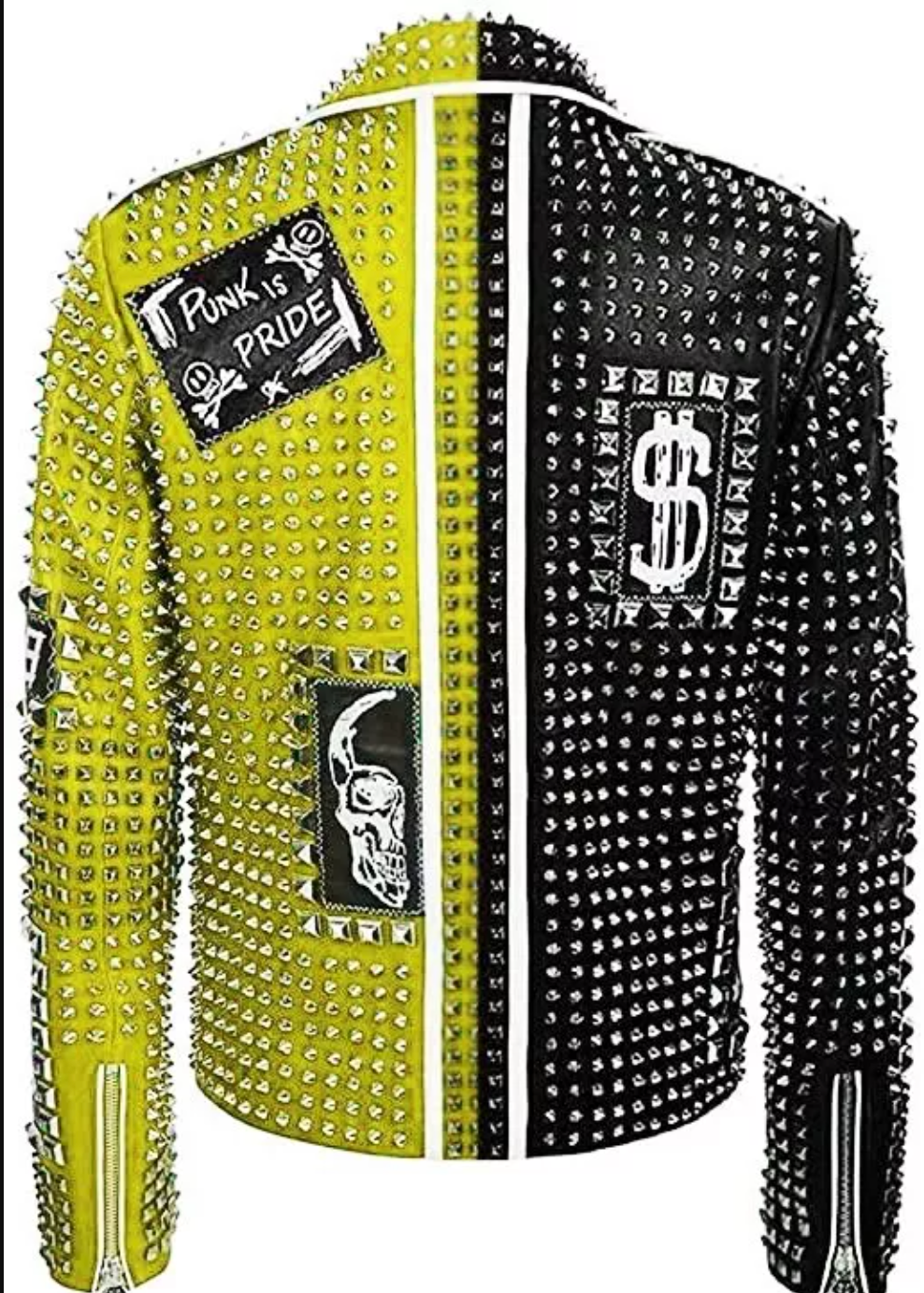 Men's Punk Silver Studded Biker Jacket