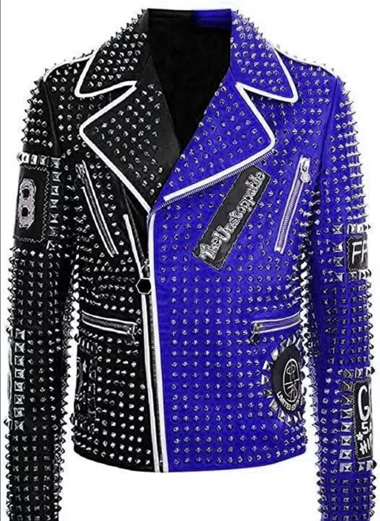 Men's Punk Pride Studded Biker Jacket