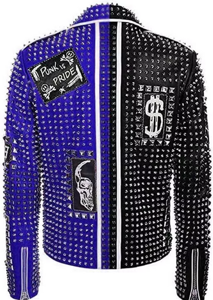 Men's Punk Pride Studded Biker Jacket