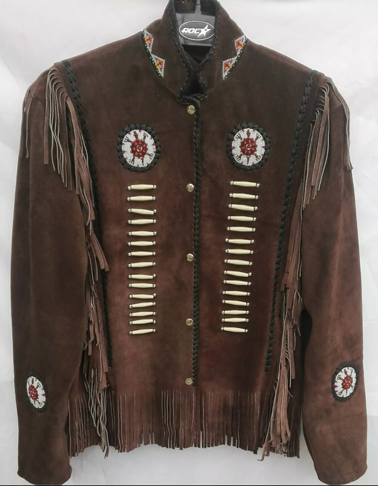 Men's Western Suede Leather Fringe Jacket