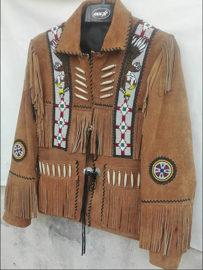 Men's Eagle Western Suede Fringe Jacket