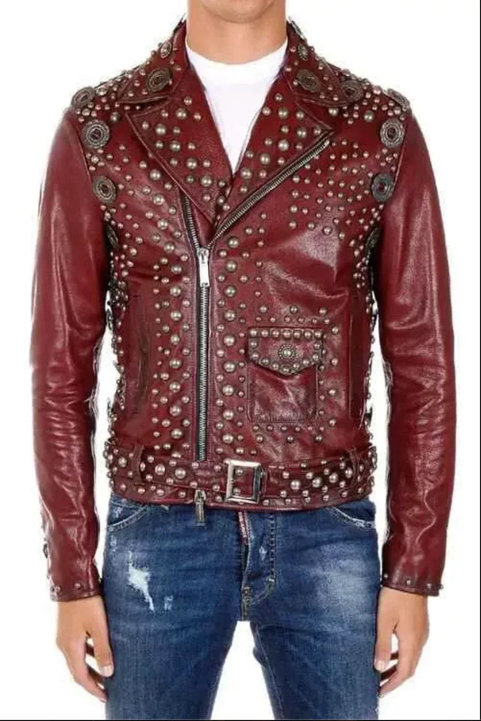 Studded Spiked Punk Rock Leather Jackets – Boho Living Room