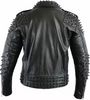 Men's Black Leather Motorcycle Jacket With Metal Spikes