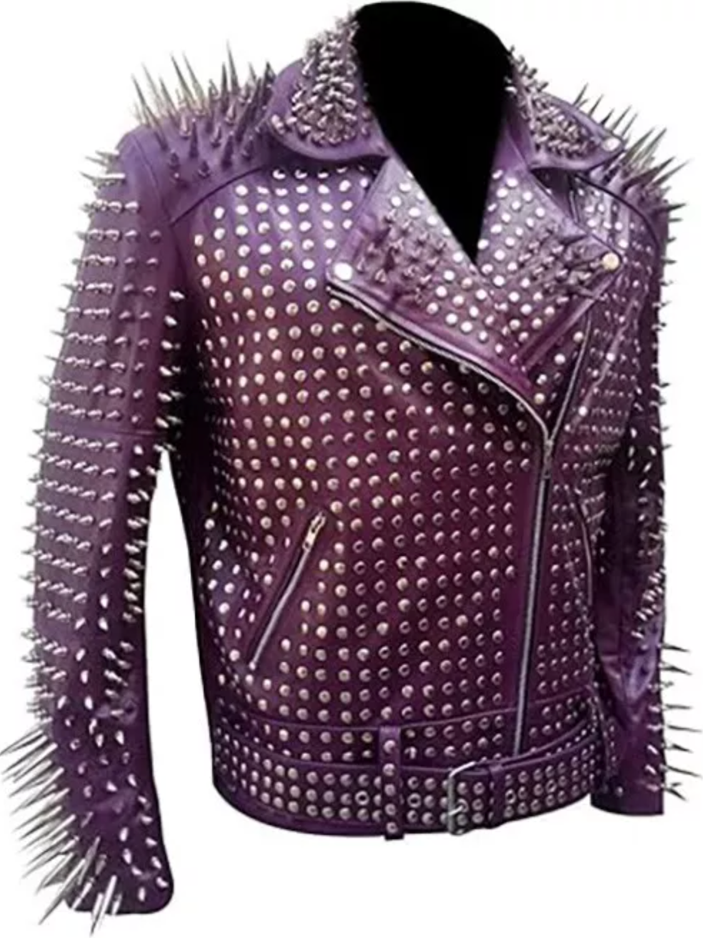 Men's Studded Spiked Punk Biker Jacket